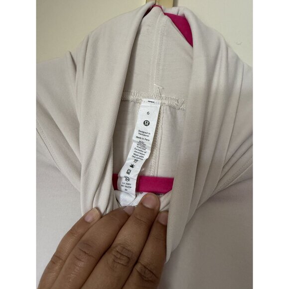 Lululemon Women's LA Funnel Neck Short Sleeve T-Shirt Dress in White Opal Size 6 - Picture 5 of 6